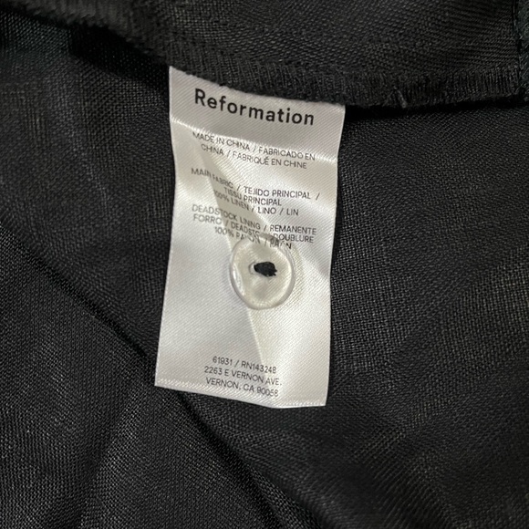 Reformation Balia Linen Dress - Black - Picture 6 of 6